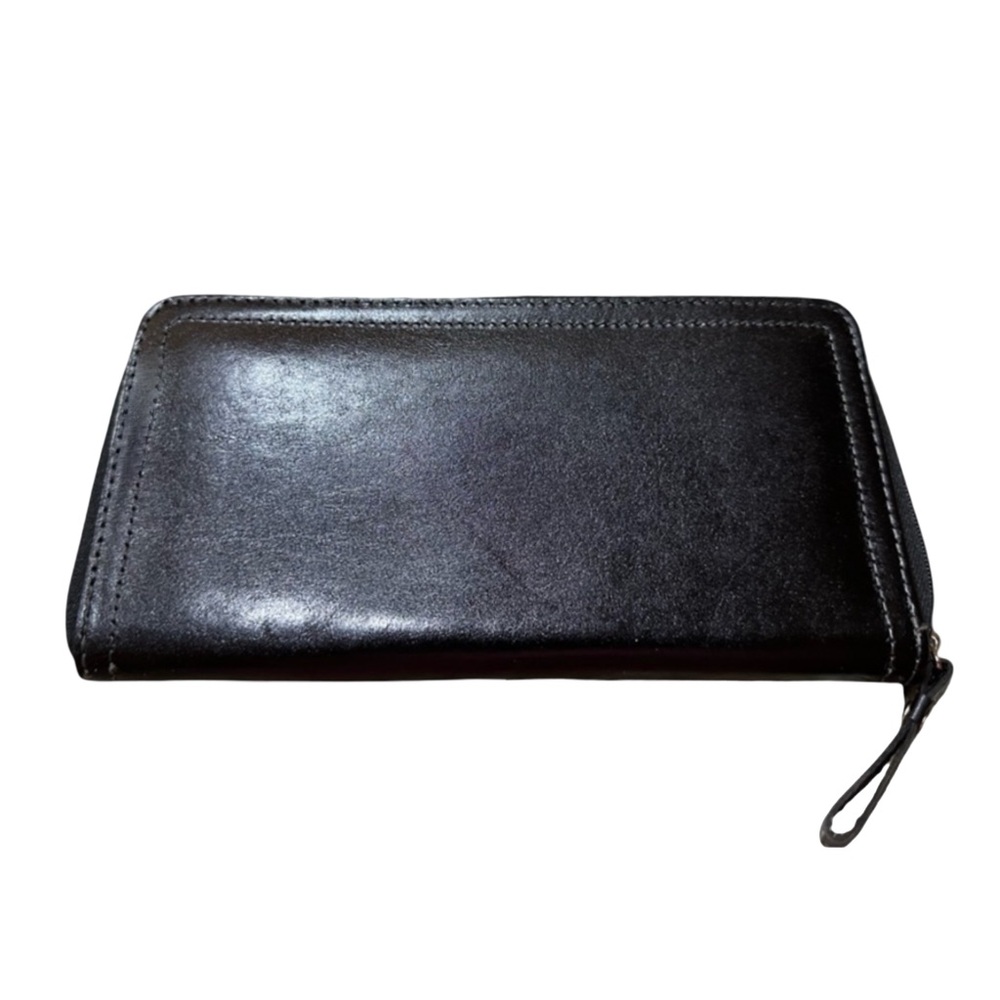 Dopp 12 Card Slots | Genuine Leather Zip-Around Wallet | Black 9”